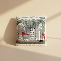 Cuscino Embroidery Skyline sfondo beige