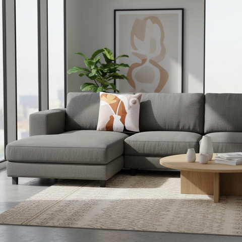 Cuscino decorativo in ambiente living moderno