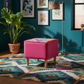 Pouf Malindi Quadrato Zebra ambientato in interno contemporaneo
