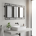 Specchio Decor triplo industrial in bagno moderno