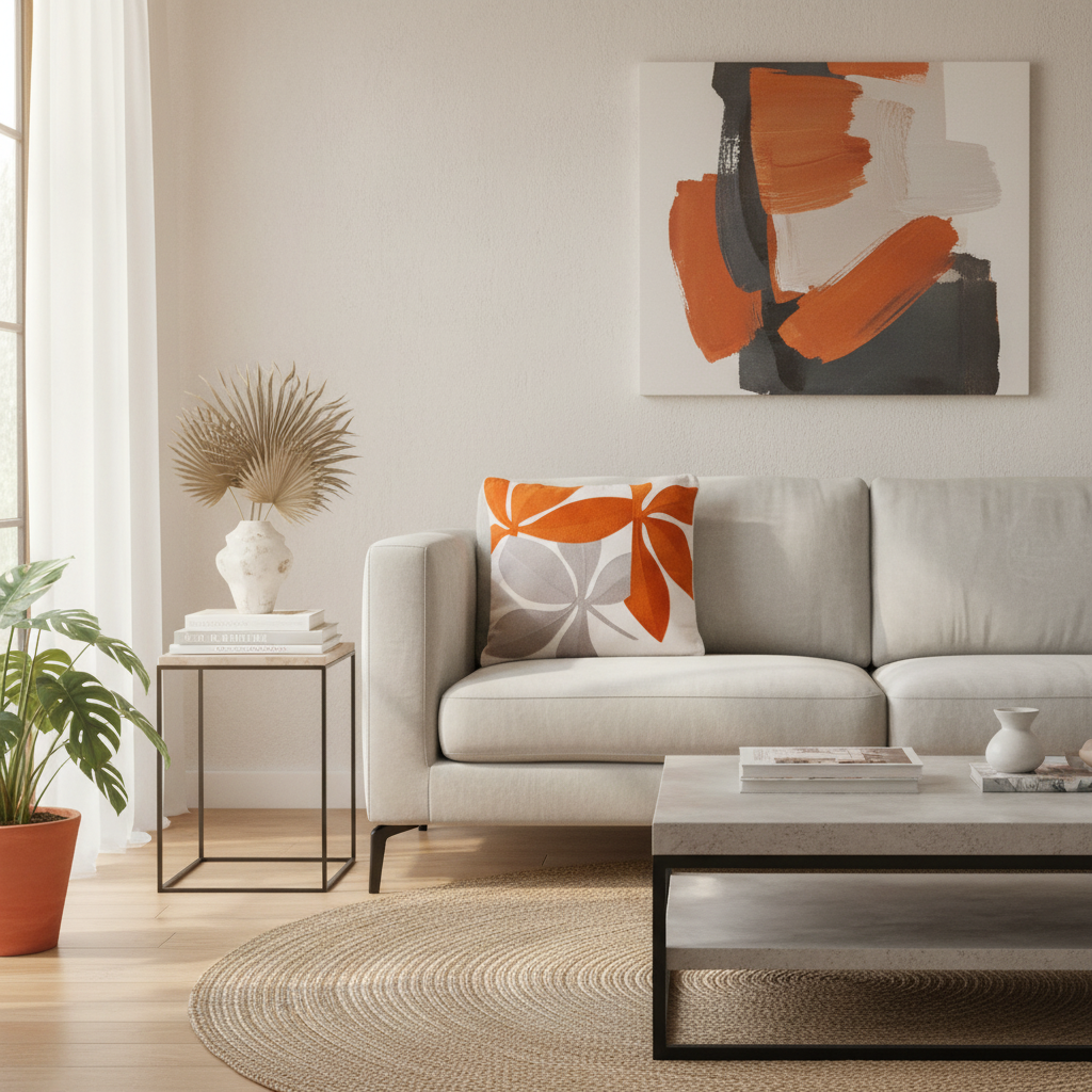 Cuscino decorativo in ambiente living moderno