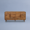 LEEDS Credenza 4 sportelli su sfondo blu-grigio