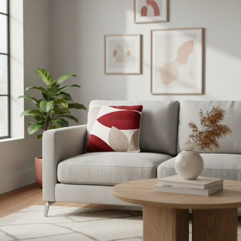 Cuscino decorativo in ambiente living moderno