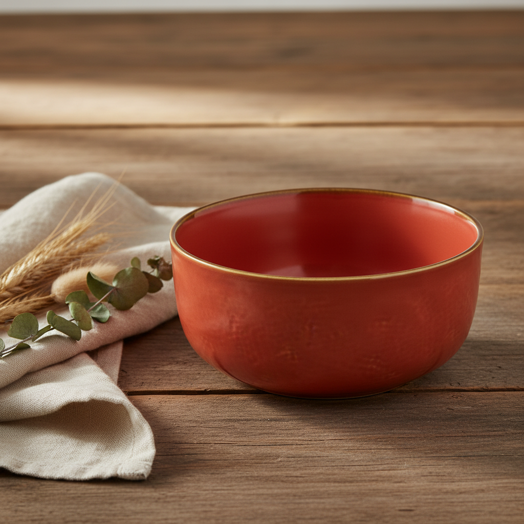 Ciotola terracotta ceramica in scena ambientata