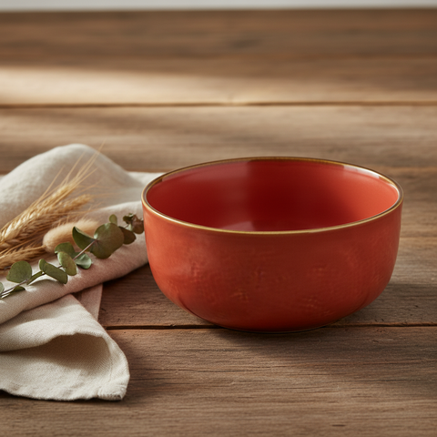Ciotola terracotta ceramica in scena ambientata