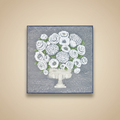 Pannello decorativo floreale 3D con rose e peonie su sfondo beige