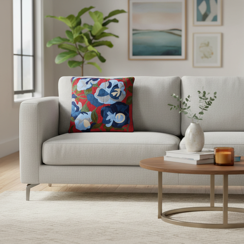 Cuscino decorativo in ambiente living moderno