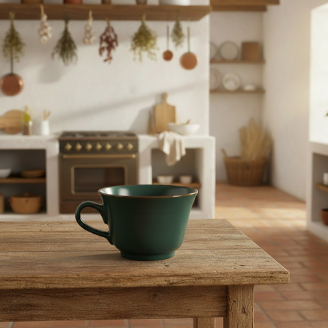 Tazza verde cucina mediterranea