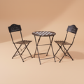 Set Game tavolino scacchiera nero con due sedie - sfondo neutro