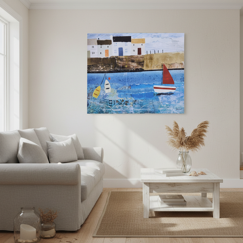 Quadro porto mediterraneo Gallery in soggiorno stile casa al mare