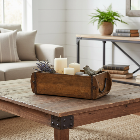 Cassetta stampo mattoni rustico-industriale in ambiente come elemento decorativo