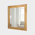 Specchio Les Bains Douches quadrato con cornice in legno di mango dorato