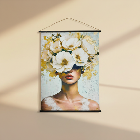 Tela Bientot peonie sfondo beige