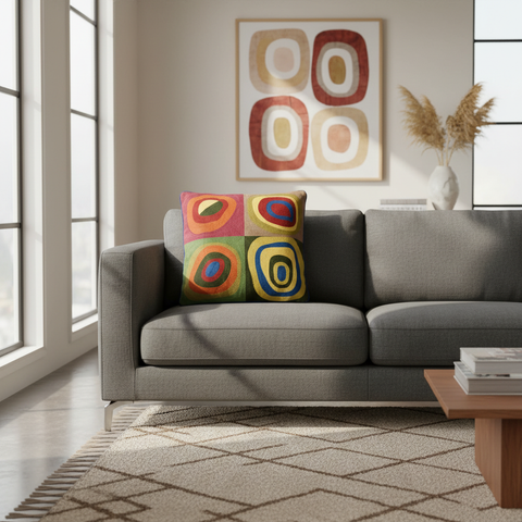 Cuscino decorativo in ambiente living moderno