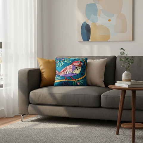 Cuscino decorativo in ambiente living moderno