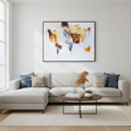 Quadro mappa mondo Gallery in soggiorno moderno contemporaneo