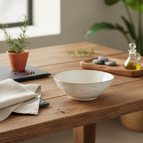 Insalatiera bianca ambientata