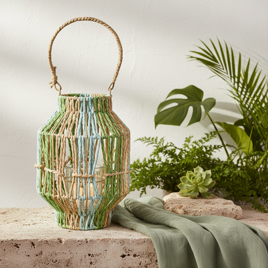Lanterna verde menta piccola - lifestyle
