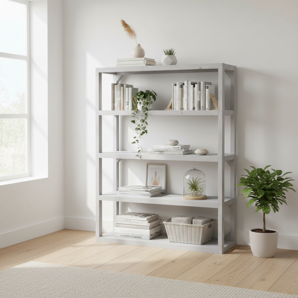 Libreria grigia in ambiente lifestyle