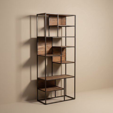 Libreria Industrial - Muro Beige con Ombre