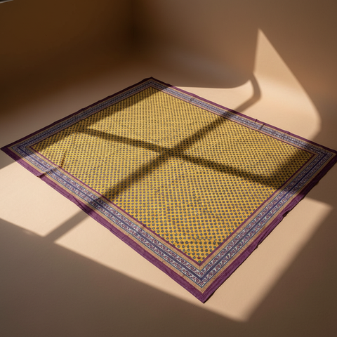 Mezzero giallo ocra paisley sfondo beige