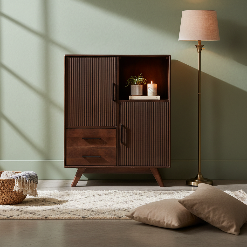 Mobile noce scuro asimmetrico lifestyle