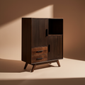 Mobile noce scuro asimmetrico sfondo beige