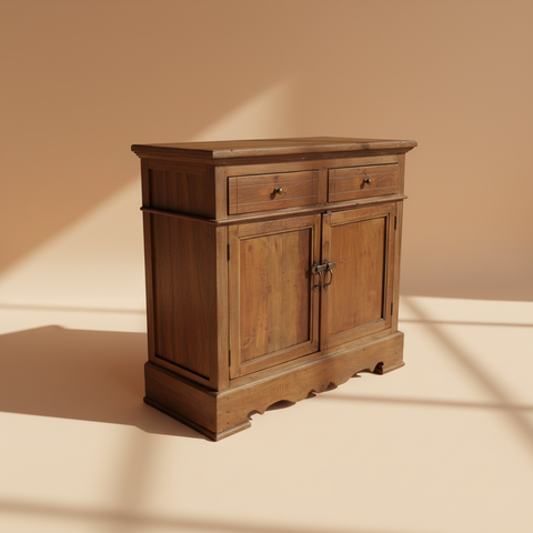 Mobile teak 2 cassetti sfondo neutro