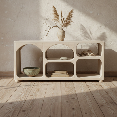 Mobile TV bianco stile wabi-sabi