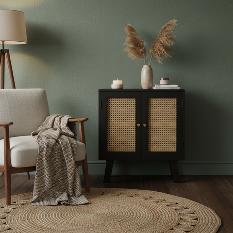 Mobiletto nero rattan lifestyle