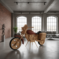 Moto Harley Tressage rattan in ambiente