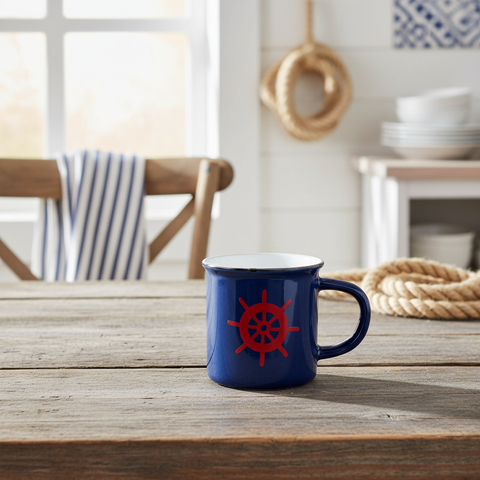 Mug blu timone rosso ambientato