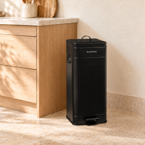 DAILY TRASH - PATTUMIERA NERA OPACA SQUADRATA 30L SOFTCLOSE - ambientazione