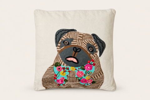 EMBROIDERY - CUSCINO - fondo avorio