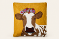 EMBROIDERY - CUSCINO MUCCA SIMMENTAL - fondo avorio