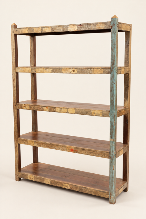SCAFFALE ORIGINALE 5 RIPIANI TEAK - fondo avorio