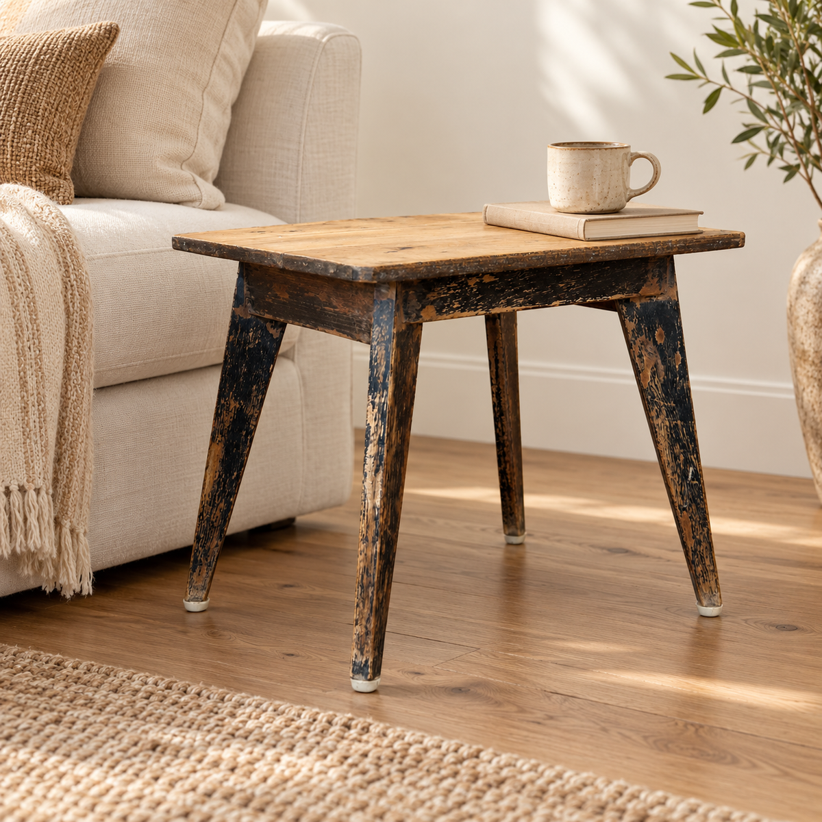 TAVOLINO PICCOLO TEAK ORIGINALE – ambientazione con proporzioni reali