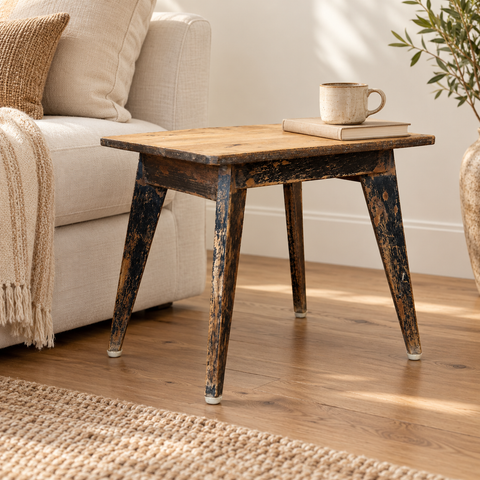 TAVOLINO PICCOLO TEAK ORIGINALE – ambientazione con proporzioni reali