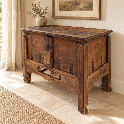 BAULE GRANDE ORIGINALE TEAK – ambientazione con proporzioni reali