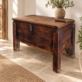 BAULE TEAK ANTICO C/RUOTE – ambientazione con proporzioni reali