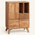 STOCCOLMA - CREDENZA SPORTELLI E CASSETTI CON RIPIANO – sfondo avorio caldo