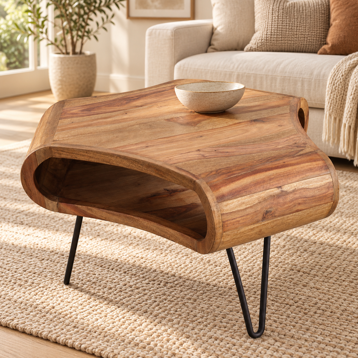 BOSTON - TAVOLINO CON RIPIANO INTERNO – ambientazione con proporzioni reali