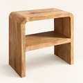 Comodino aperto Miami in mango 60 × 30 × 60 cm – sfondo avorio caldo