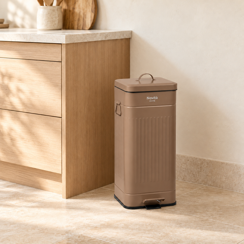 DAILY TRASH - PATTUMIERA NOCCIOLA SQUADRATA 30L SOFTCLOSE - ambientazione