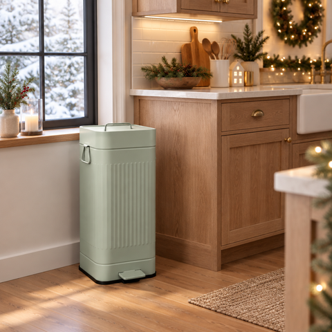 DAILY TRASH – CUBO DE BASURA VERDE SALVIA 30 L SOFT-CLOSE