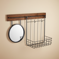 Organizer da parete con specchio su sfondo beige