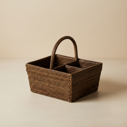 Organizer Rattan 3 Scomparti Myanmar - v1
