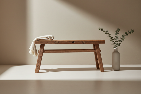 Panca legno di recupero ambientata