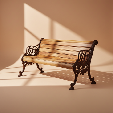 Panca legno e ghisa vittoriana luce solare