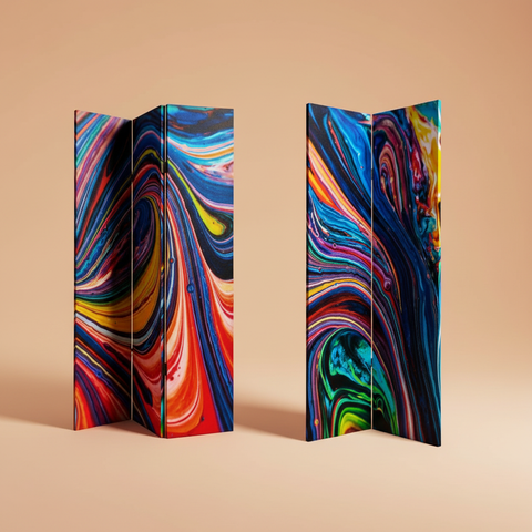 Paravento marmorizzato fronte e retro